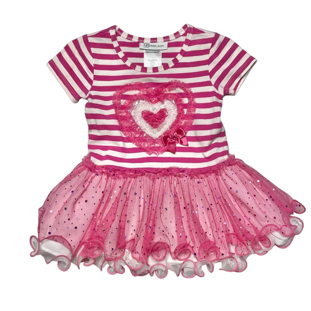 Bonnie Jean 2T tutu top pink heart